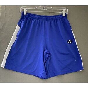 Champion Shorts Youth Large Blue Training Athletic Basketball White Logo Pockets